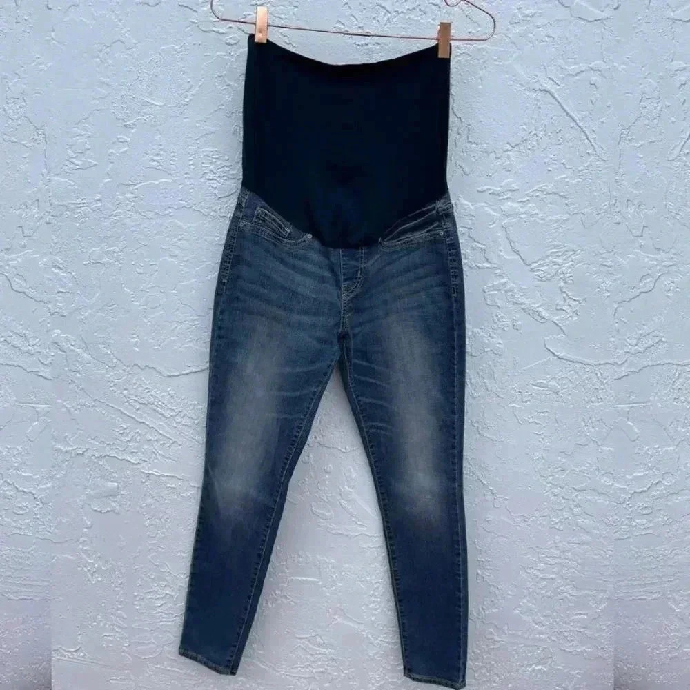 Levis Womens Vintage Converted Skinny Maternity Jeans Denim Black Sz Small